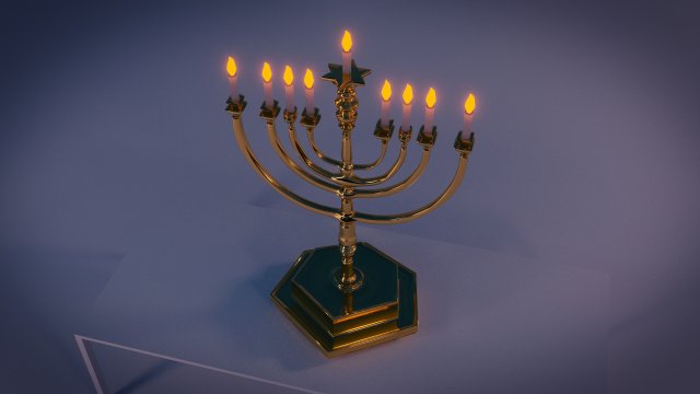 hanukkah menorah Modelo 3D .c4d .max .obj .3ds .fbx .stl .blend 