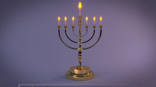 temple menorah Modello 3D .c4d .max .obj .3ds .fbx .stl .blend