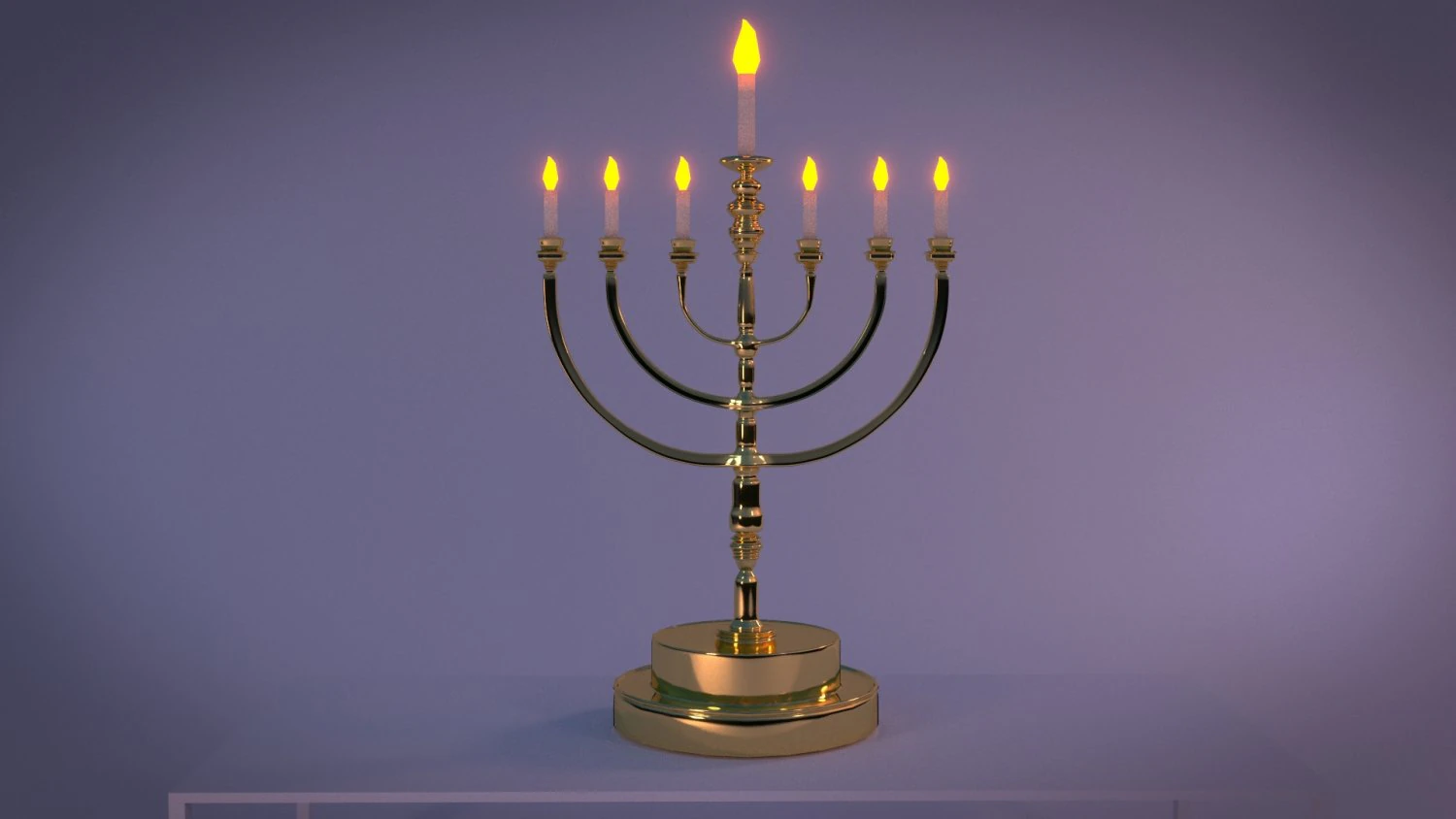 寺院の本枝の燭台 3Dモデル .c4d .max .obj .3ds .fbx .stl .blend 