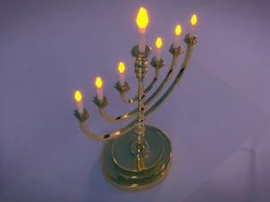 寺院の本枝の燭台 3Dモデル