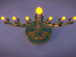 寺院の本枝の燭台 3Dモデル