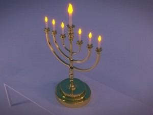 temple menorah Modello 3D