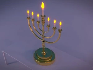 寺院の本枝の燭台 3Dモデル