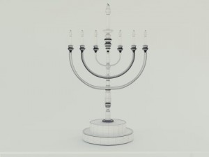 temple menorah Modello 3D