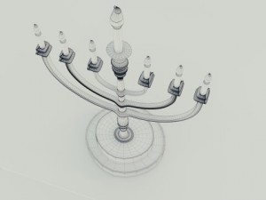 temple menorah Modello 3D