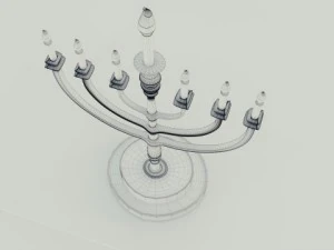 寺院の本枝の燭台 3Dモデル