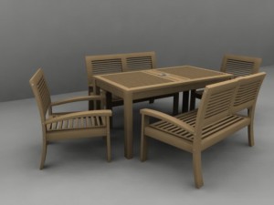 outdoor table set 3D Модель