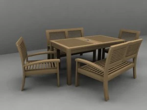 conjunto de mesa ao ar livre Modelo 3D
