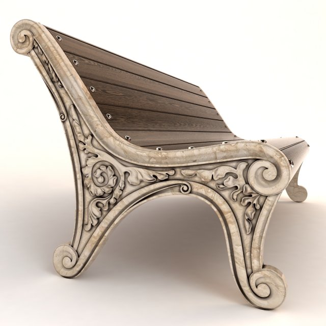 bench 3D Model .c4d .max .obj .3ds .fbx .stl .blend 
