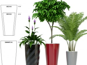 plants collection lechuza diamante delta Model 3D