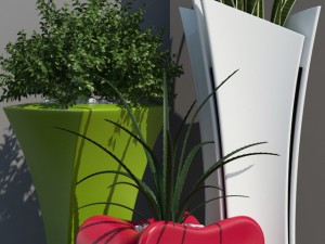 barcelona design flowerpots set 01 3D Model