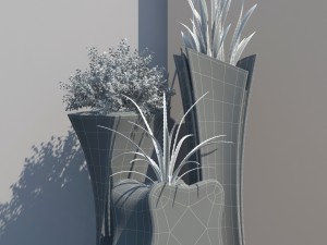 barcelona design flowerpots set 01 3D Model