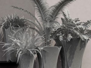 barcelona design flowerpots set 02 3D Model