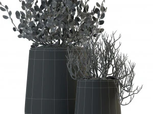 plants collection 82 garden life pots 3D Model
