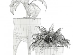 Plants collection 134 Retro Print Revival Planter 3D Model