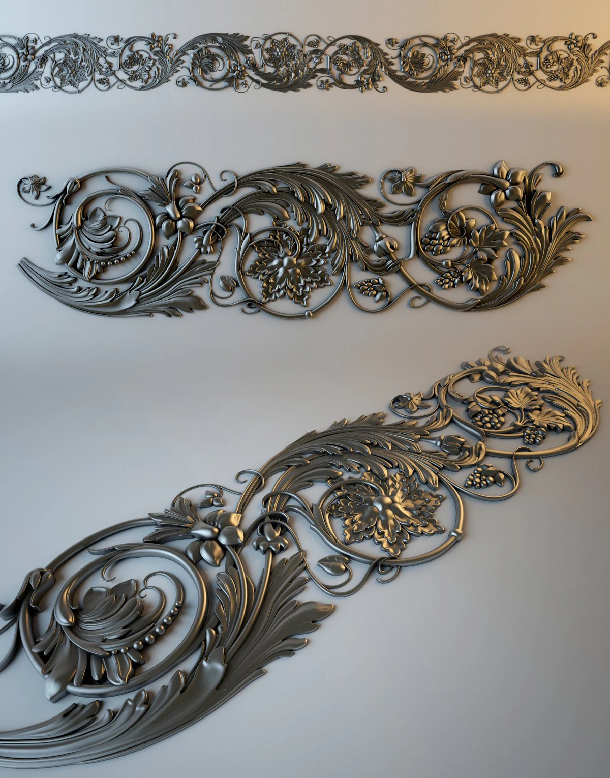 baroque ornament 3D Model .c4d .max .obj .3ds .fbx .stl .blend 