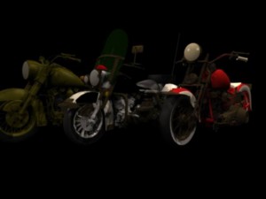 harley davidson 3 models 3D Model
