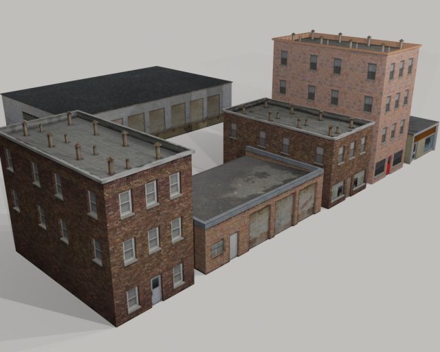 old buildings 3D Model .c4d .max .obj .3ds .fbx .stl .blend 