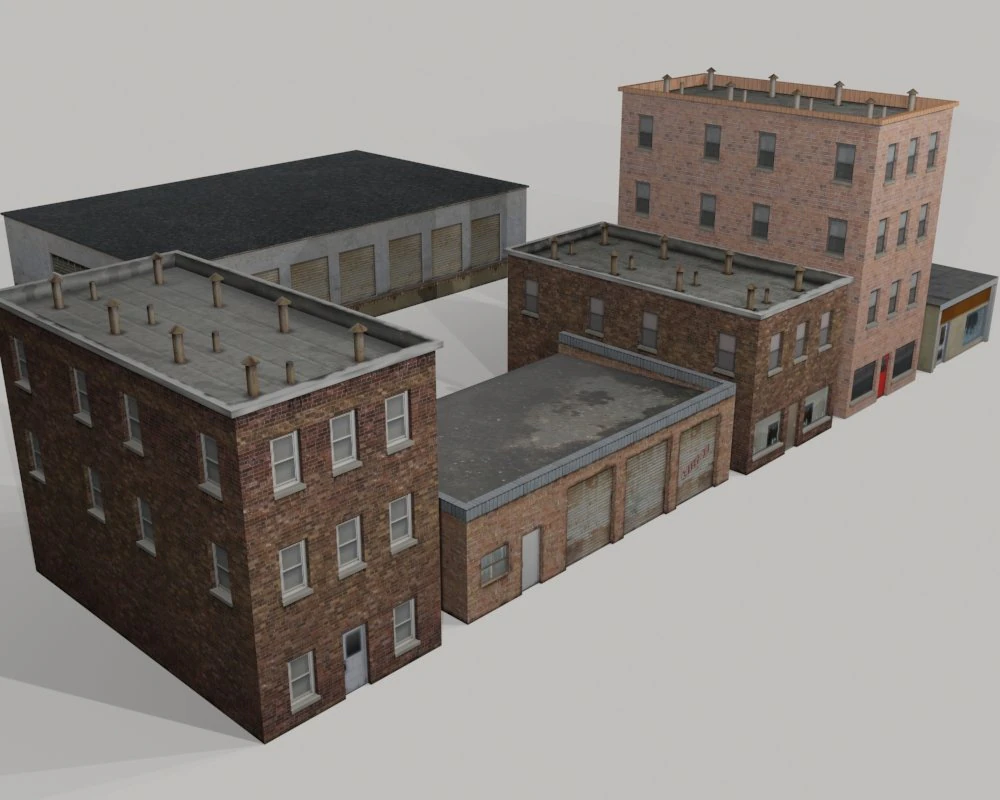 old buildings 3D Model .c4d .max .obj .3ds .fbx .stl .blend