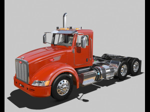 386 day cab semi truck 3D Model