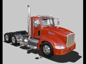 386 day cab semi truck 3D Model