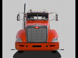 386 day cab semi truck 3D Model