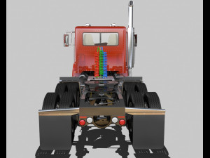 386 day cab semi truck 3D Model