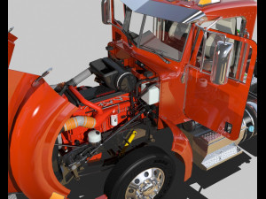 386 day cab semi truck 3D Model