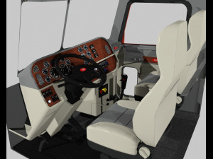 386 day cab semi truck 3D Model