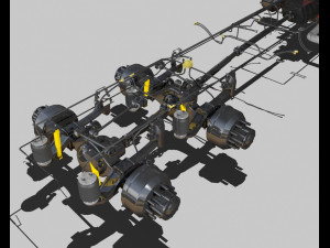 386 day cab semi truck 3D Model