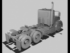 386 day cab semi truck 3D Model
