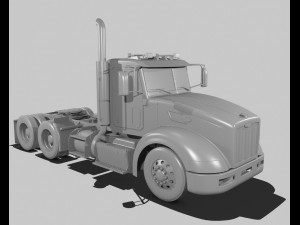 386 day cab semi truck 3D Model