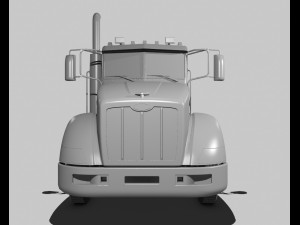 386 day cab semi truck 3D Model