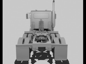 386 day cab semi truck 3D Model