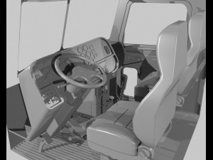 386 day cab semi truck 3D Model