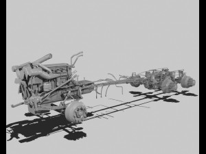 386 day cab semi truck 3D Model