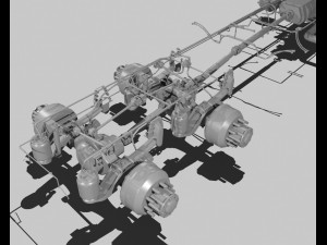 386 day cab semi truck 3D Model