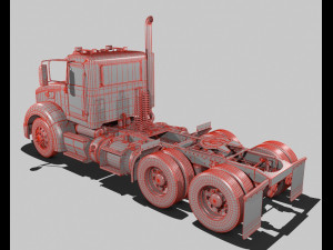 386 day cab semi truck 3D Model