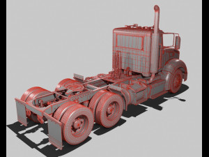 386 day cab semi truck 3D Model