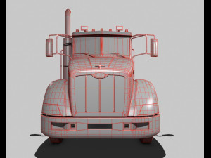 386 day cab semi truck 3D Model
