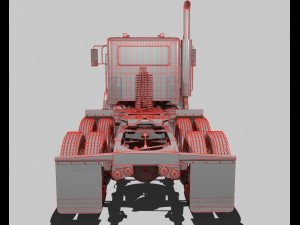 386 day cab semi truck 3D Model