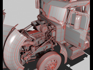 386 day cab semi truck 3D Model