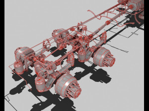386 day cab semi truck 3D Model