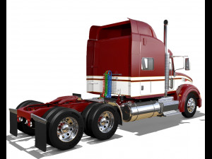 386 semi truck 3d Modelo 3D