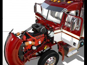 386 semi truck 3d Modelo 3D
