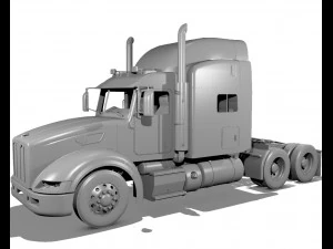 386 semi truck 3d 3D Model