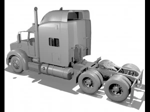 386 semi truck 3d 3D Model
