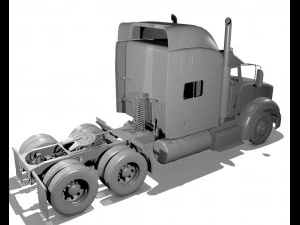 386 semi truck 3d 3D Model