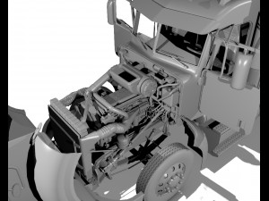 386 semi truck 3d Modelo 3D