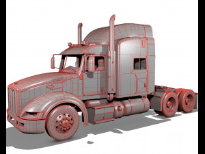 386 semi truck 3d Modelo 3D